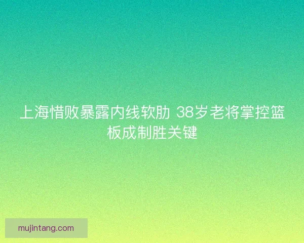 上海惜败暴露内线软肋 38岁老将掌控篮板成制胜关键